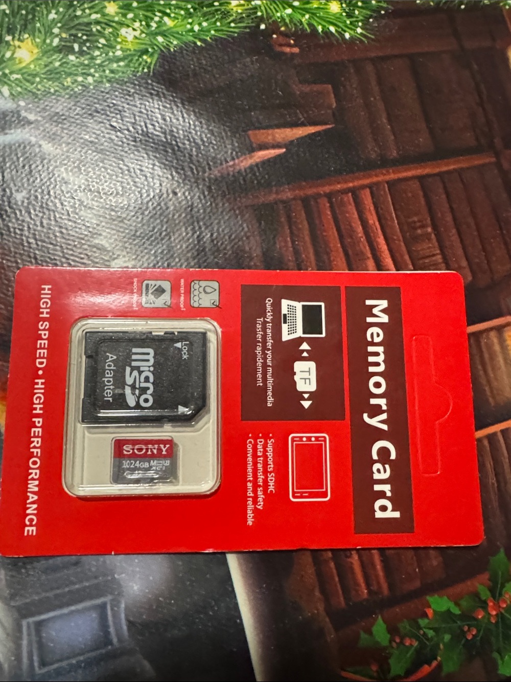 Sony MicroSD Memory Card with SD Adapter - Red and Black